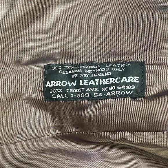 Vintage 90s Brown Leather Jacket Size L - Picture 10 of 13